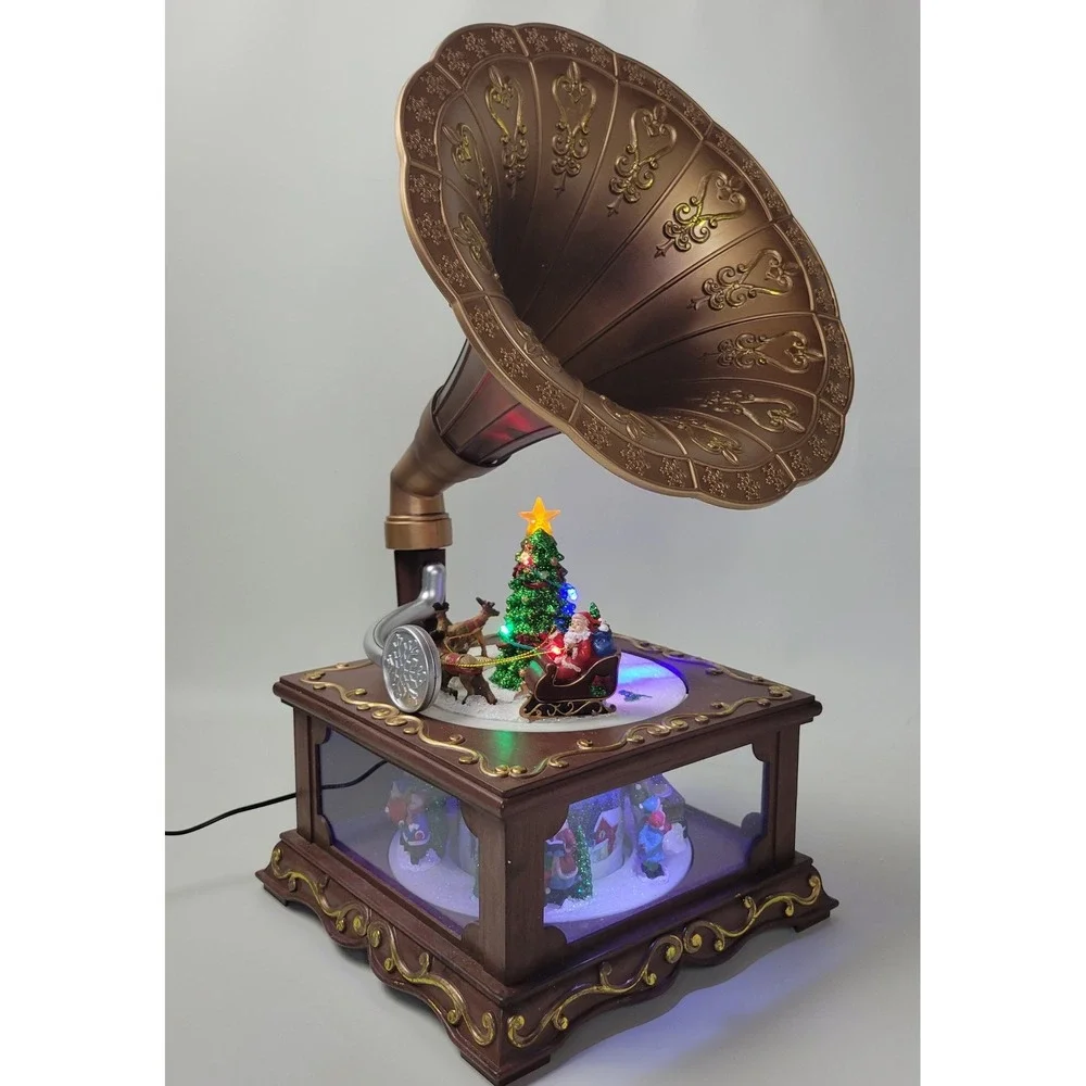 Holiday Living Sierra's Gramophone Musical Animated Christmas Decor 1034111 LED